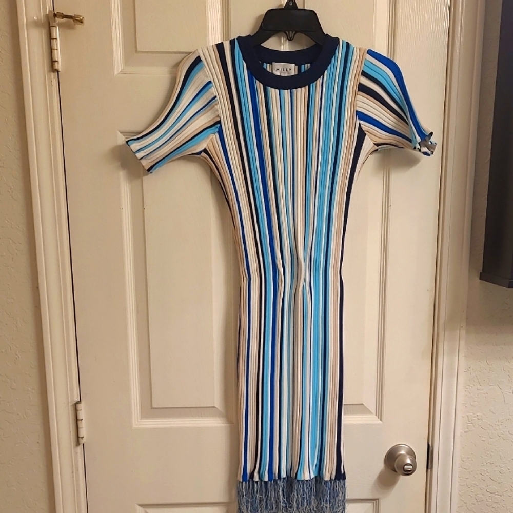 Milly Striped Maxi Dress - Blue and Cream